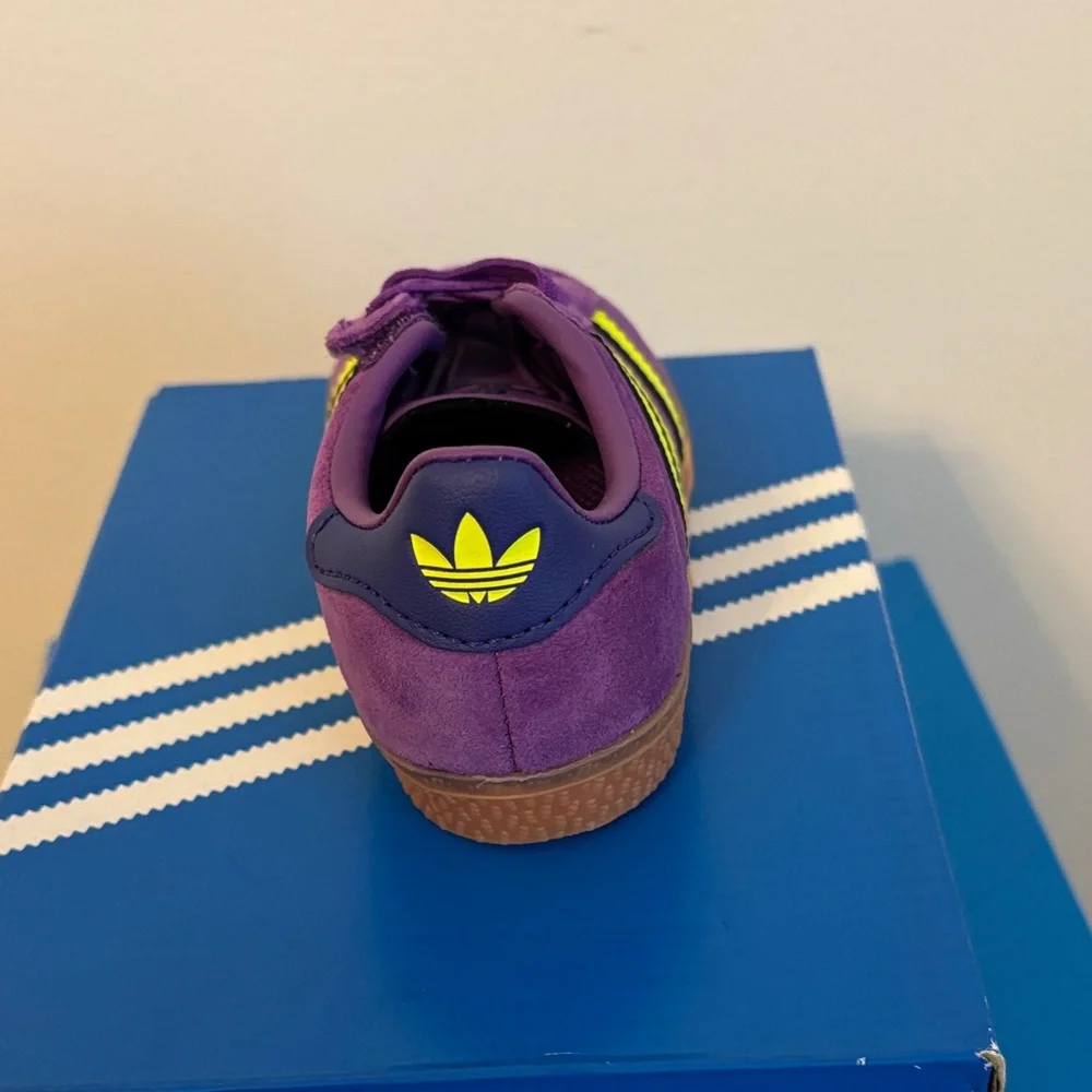 Adidas Gazelle Kids' Purple and Yellow Sneakers - Picture 4 of 4
